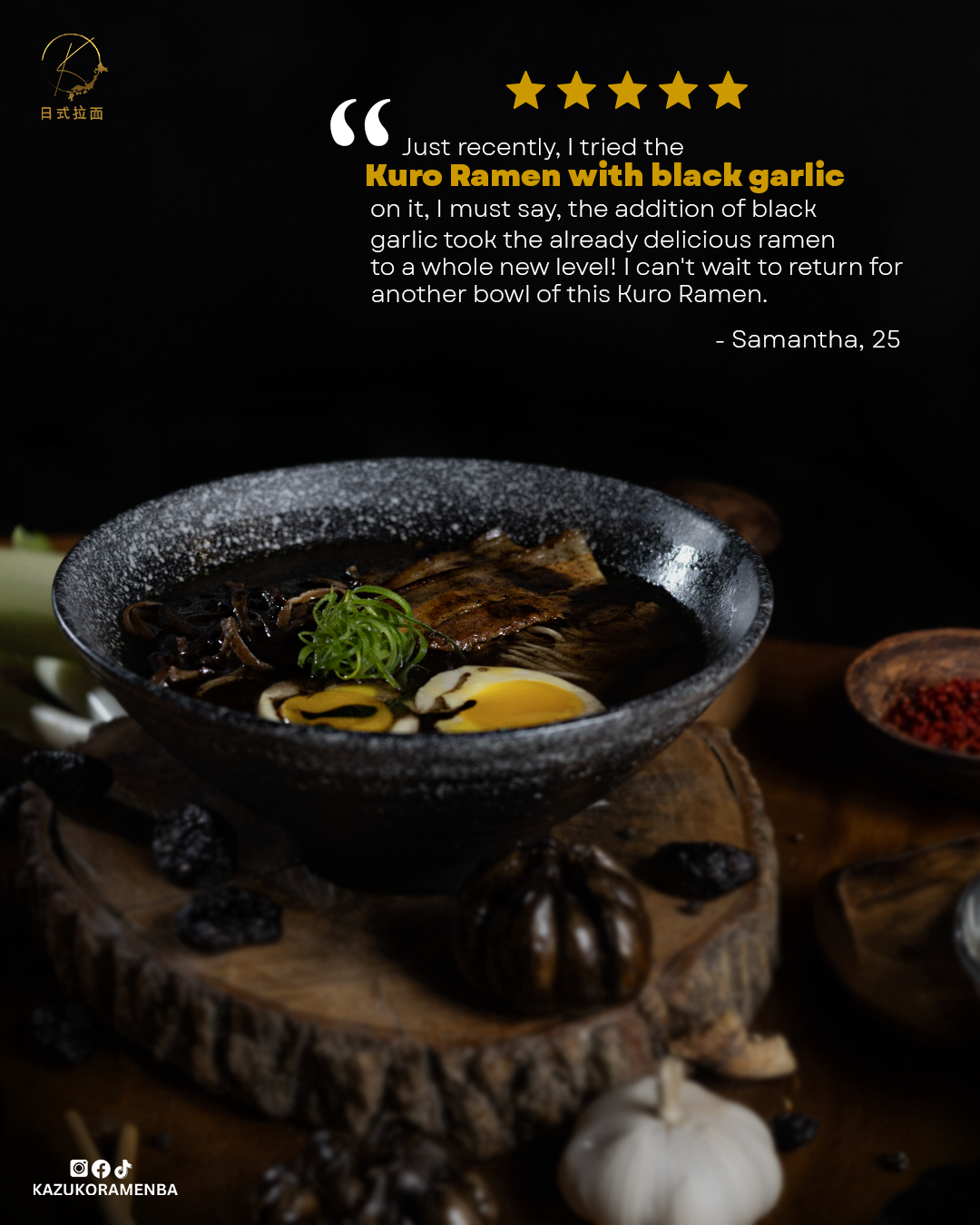 Kuro Ramen black garlic noodle bowl creative