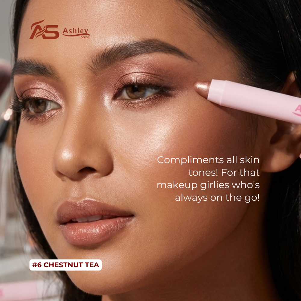 Ashley Shine makeup creative showing concealer on a model