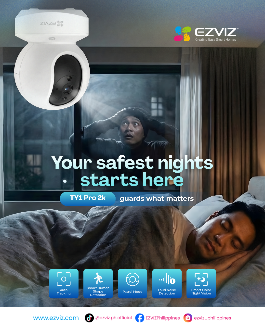 EZVIZ nighttime home security camera campaign
